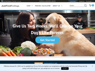 justfoodfordogs.com screenshot