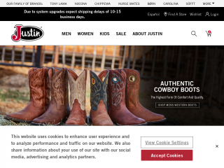 justinboots.com screenshot