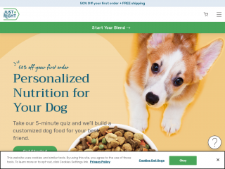 justrightpetfood.com screenshot