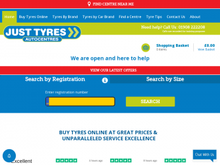 justtyres.co.uk screenshot