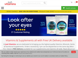 justvitamins.co.uk screenshot