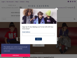 kidscavern.co.uk screenshot