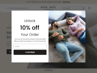 kingkoilairbeds.com screenshot