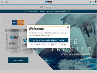 kleanathlete.com.au screenshot