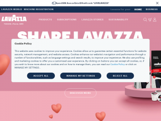 lavazzausa.com screenshot