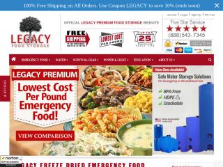 legacyfoodstorage.com screenshot