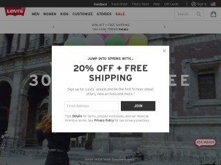 levi.com screenshot