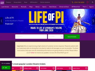 londontheatredirect.com screenshot