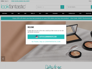 lookfantastic.com screenshot