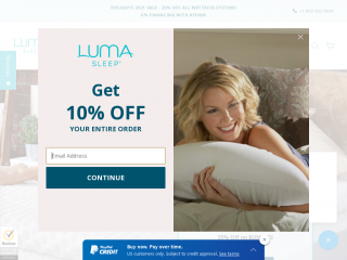 lumasleep.com screenshot