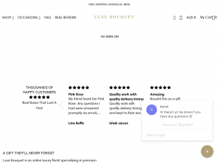 luxebouquet.com.au screenshot