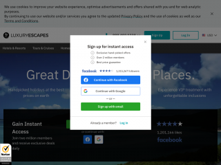 luxuryescapes.com screenshot