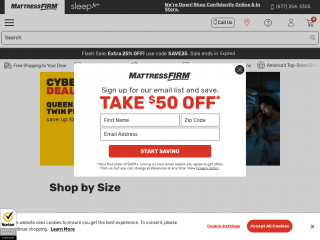 mattressfirm.com screenshot