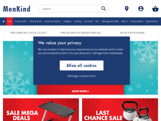 menkind.co.uk screenshot