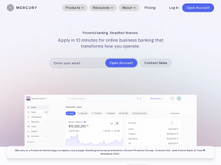 mercury.com screenshot