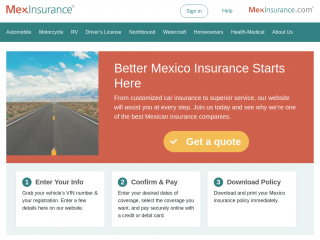 mexinsurance.com screenshot