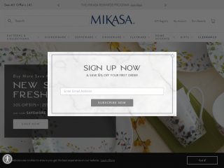 mikasa.com screenshot