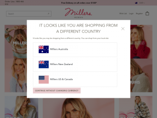 millers.com.au screenshot