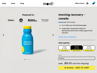 morningrecoverydrink.com screenshot