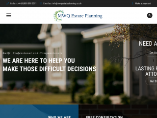 mwqestateplanning.co.uk screenshot