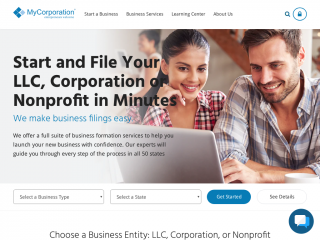 mycorporation.com screenshot