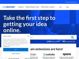 mydomain.com screenshot