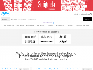 myfonts.com screenshot