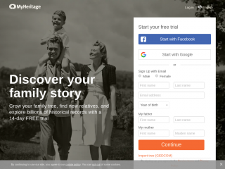 myheritage.com screenshot