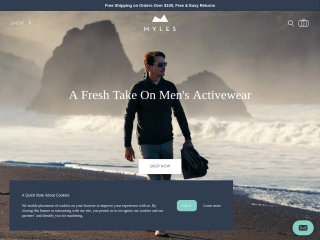 mylesapparel.com screenshot