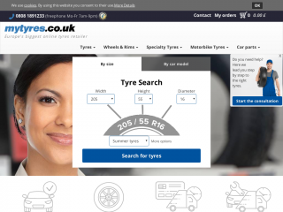 mytyres.co.uk screenshot