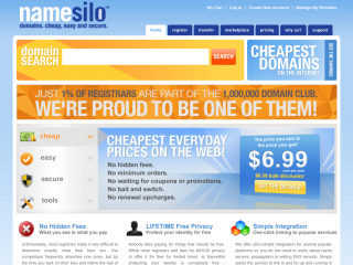 namesilo.com screenshot