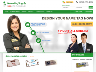 nametagsupply.com screenshot