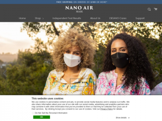 nanoairmask.com screenshot