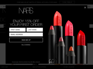 narscosmetics.com screenshot