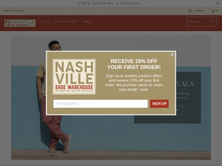 nashvilleshoewarehouse.com screenshot