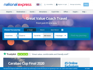 nationalexpress.com screenshot