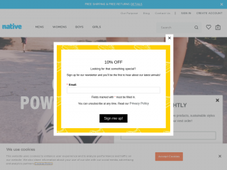 nativeshoes.com screenshot