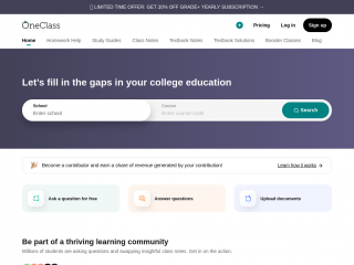 oneclass.com screenshot