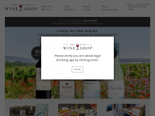 onestopwineshop.com screenshot