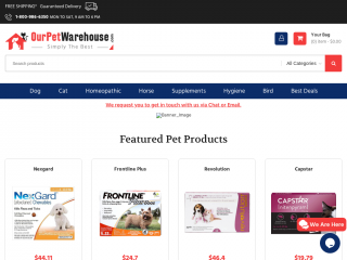 ourpetwarehouse.com screenshot