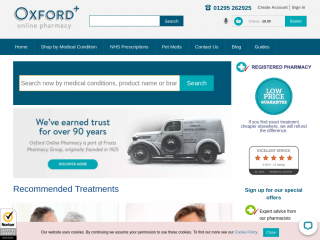 oxfordonlinepharmacy.co.uk screenshot