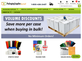 packagingsuppliesbymail.com screenshot