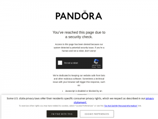 pandora.net screenshot