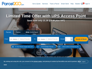 parcel2go.com screenshot