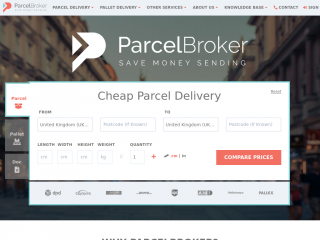 parcelbroker.co.uk screenshot