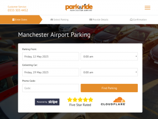 parkandridemanchesterairport.co.uk screenshot