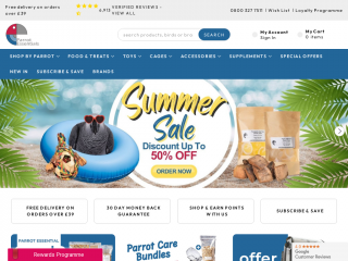 parrotessentials.co.uk screenshot