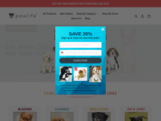 pawlifepets.com screenshot