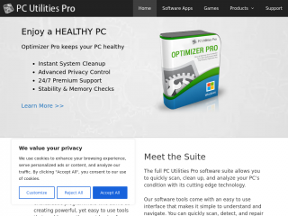 pcutilitiespro.com screenshot