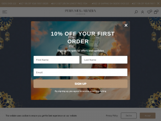perfumesofarabialondon.com screenshot